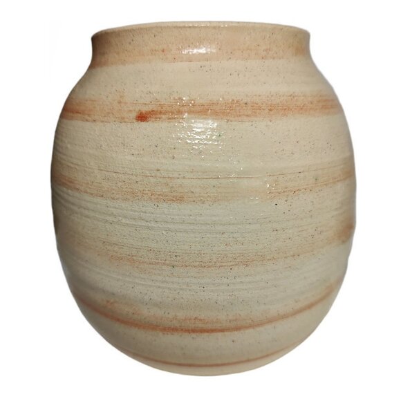 Buie Pottery Vase & Round Vase Signed Rex, Handmade with Glazed Finish, Lot of 2 - Picture 6 of 9